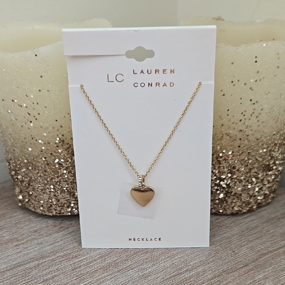 NWT LC Lauren Conrad Gold-Tone Heart Necklace